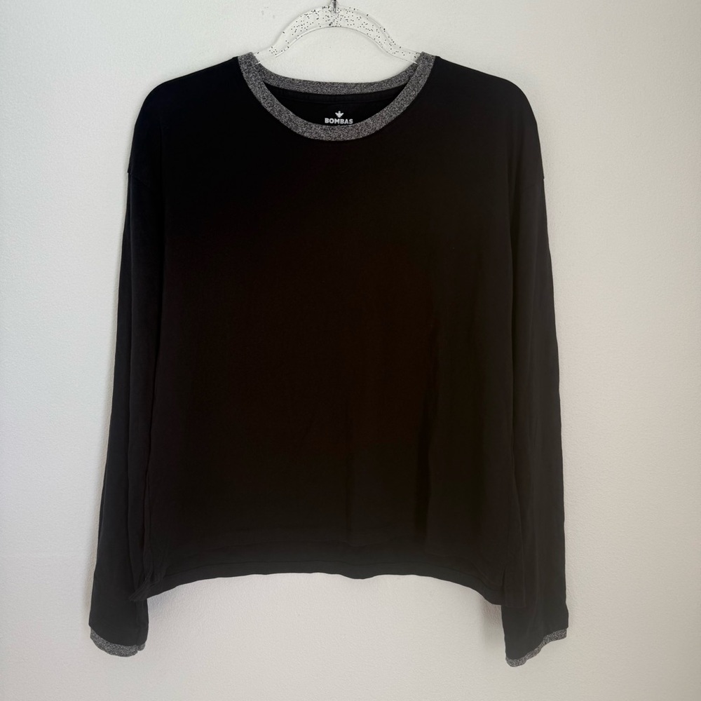 BOMBAS Black Pima Cotton Long-sleeved T-shirt Women’s Size L